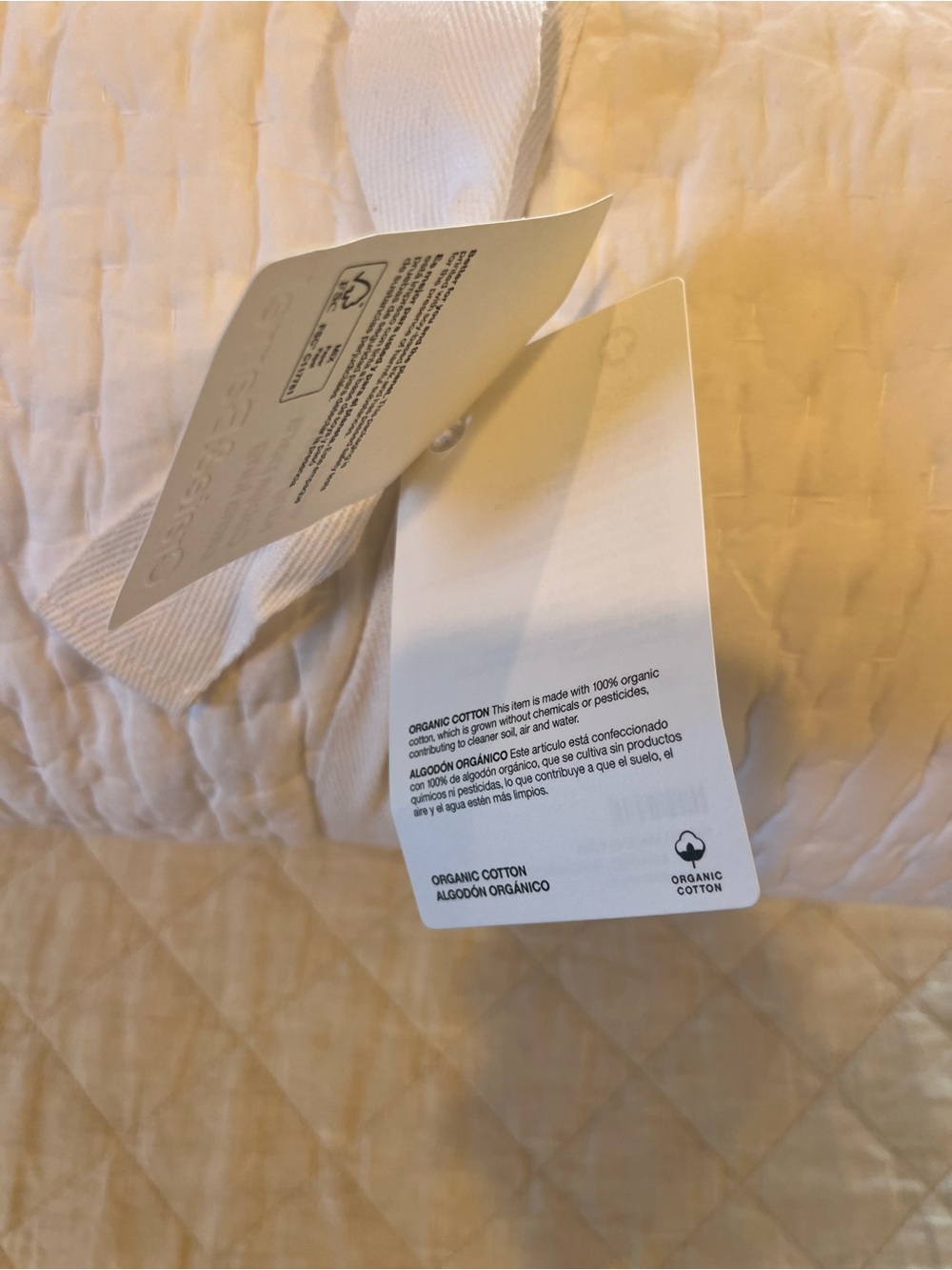 Crate&Barrel Cream Quilted King Quilt - Picture 2 of 6